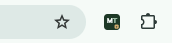 The Missing Toolkit Templates icon on the Chrome toolbar with no badge